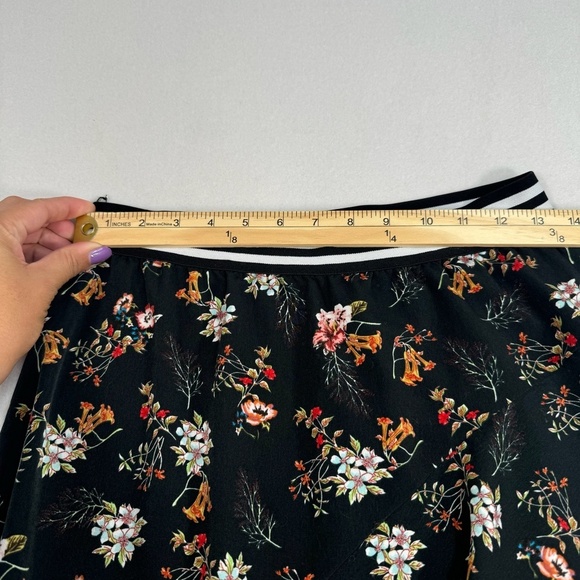Rococo Pull On Floral Layered Midi Skirt Womens Size Large Black - Picture 5 of 8